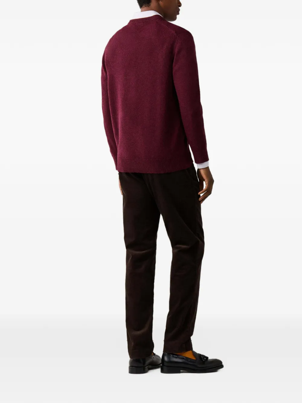 Hackett London V-neck lambswool sweater Rood