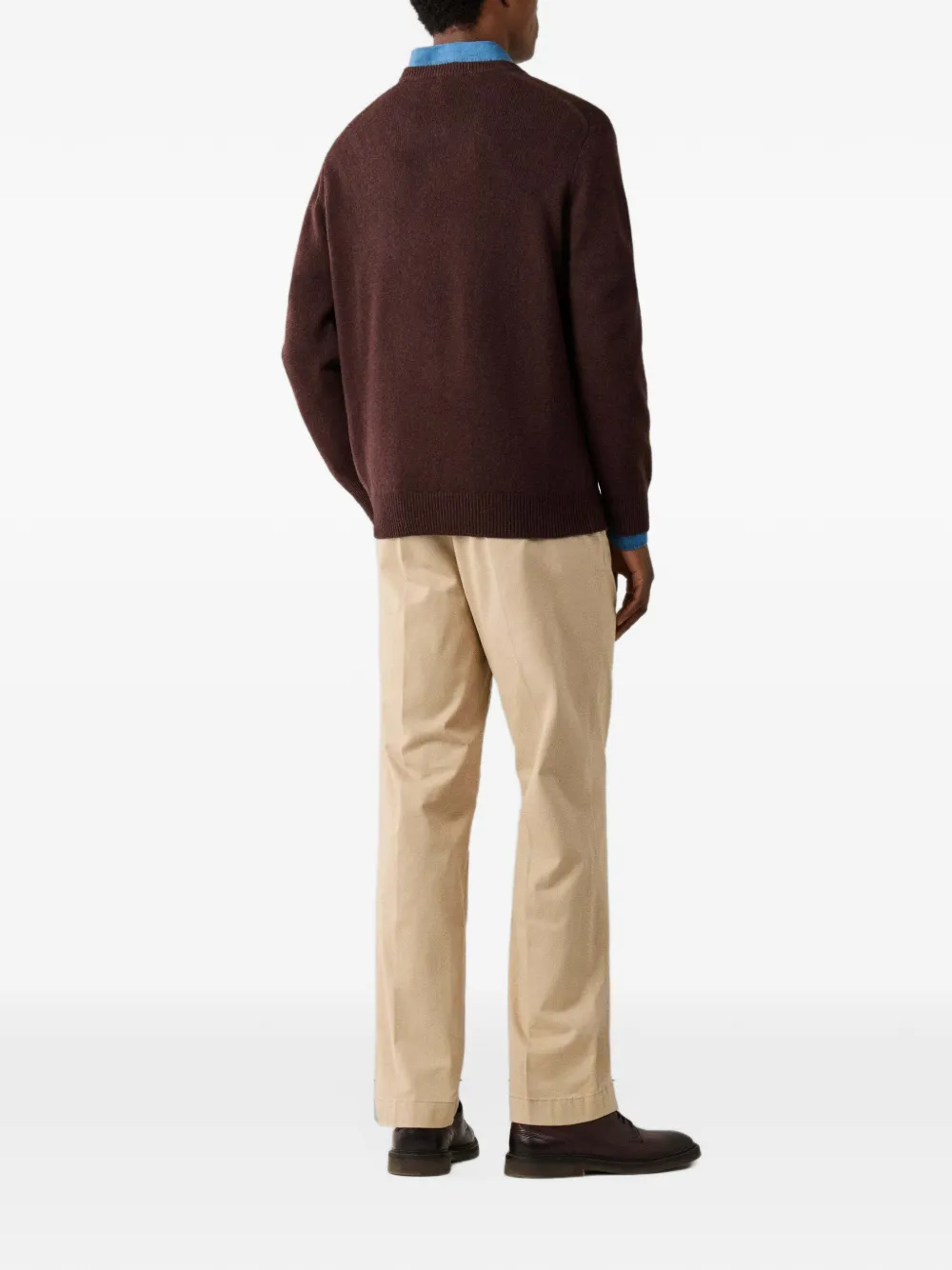 Hackett London V-neck lambswool sweater Bruin