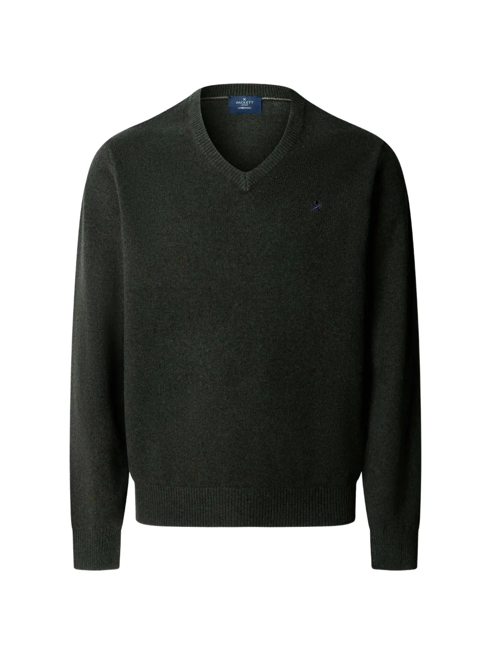 Hackett London V-neck lambswool sweater Groen