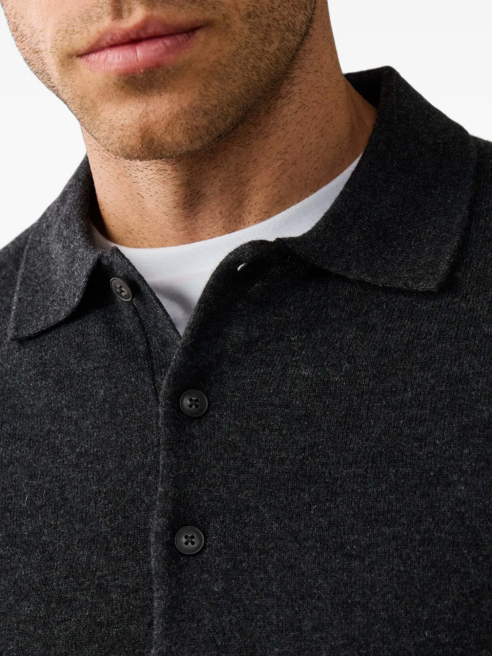 Hackett London knitted polo sweater Grijs