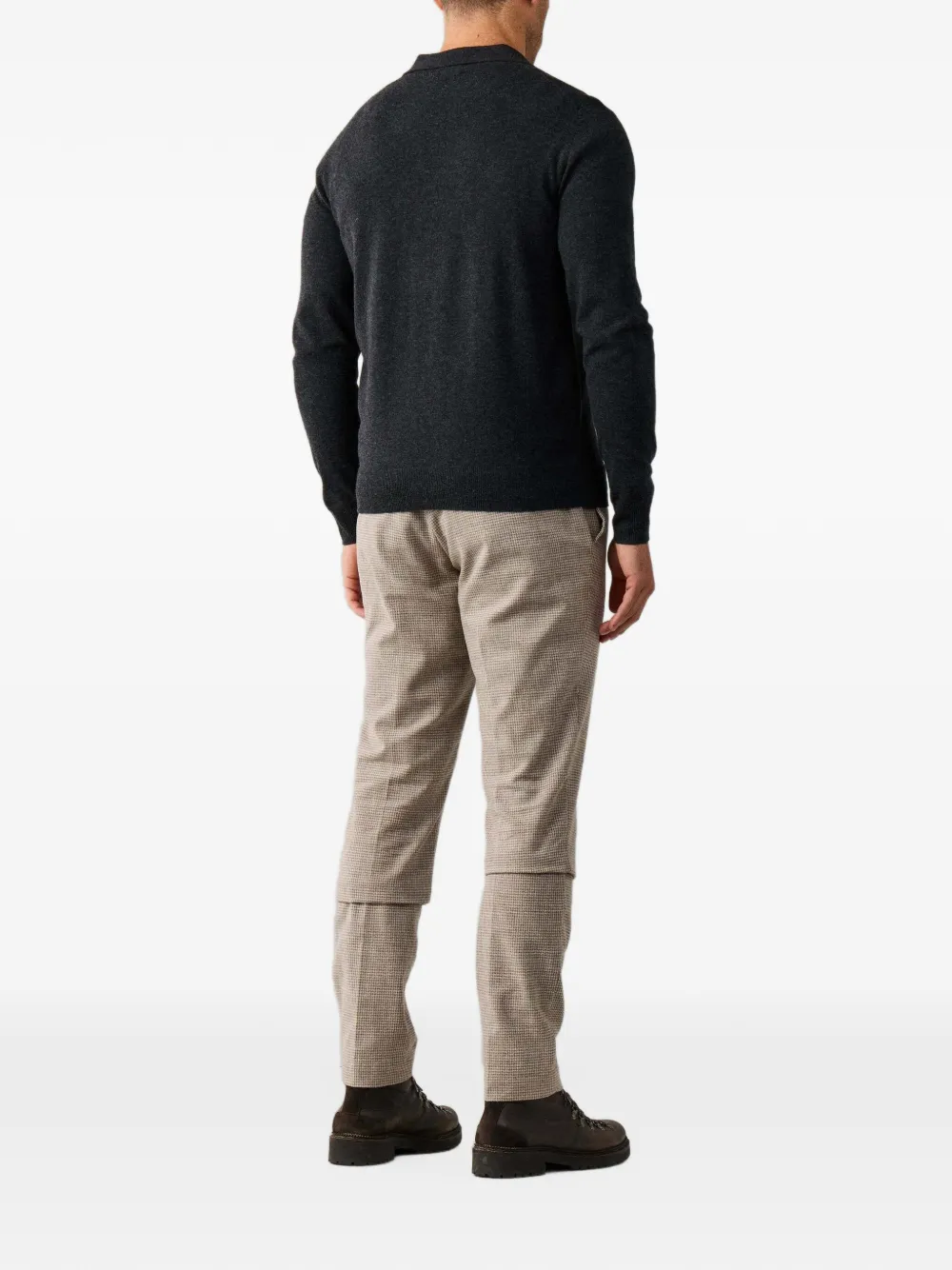 Hackett London knitted polo sweater Grijs