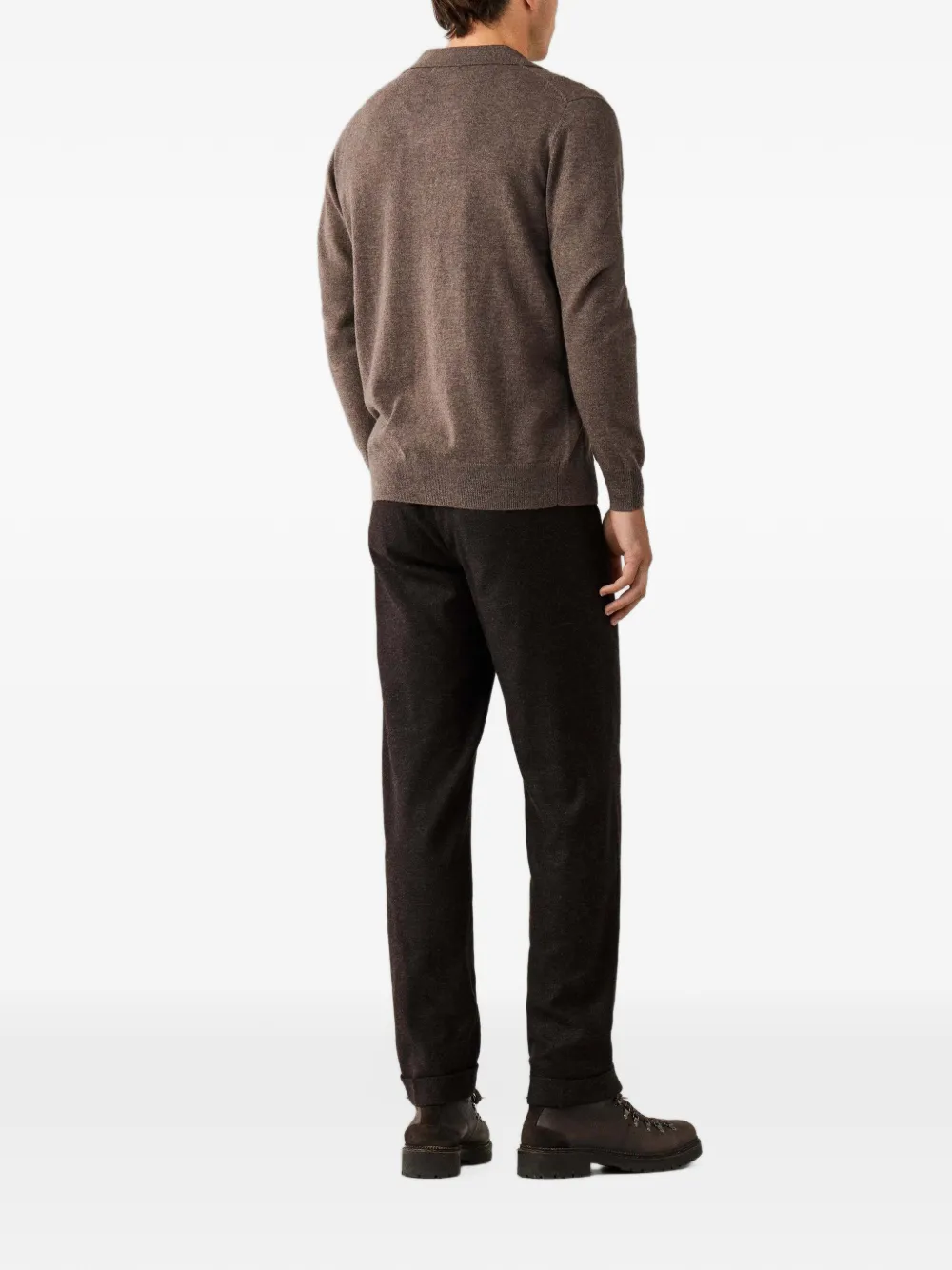 Hackett London knitted polo shirt Bruin