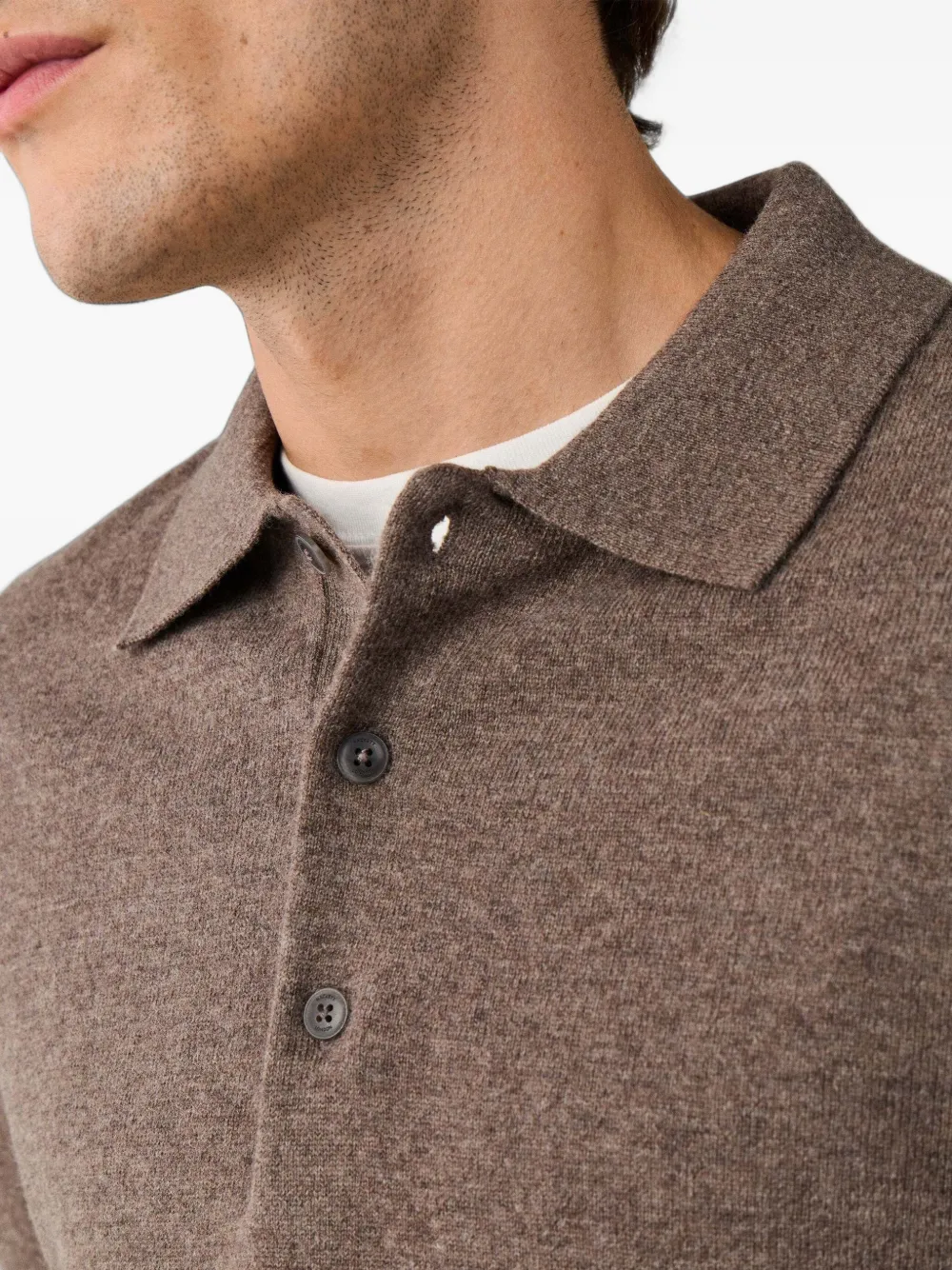 Hackett London knitted polo shirt Bruin