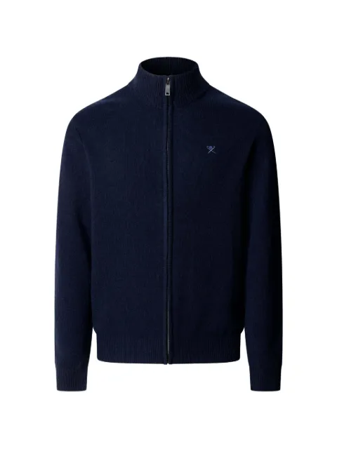 Hackett London zip-up lambswool cardigan 