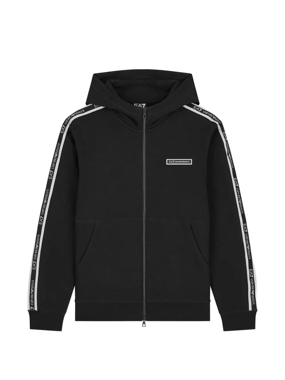 Ea7 Emporio Armani logo-tape zip-up hoodie Zwart