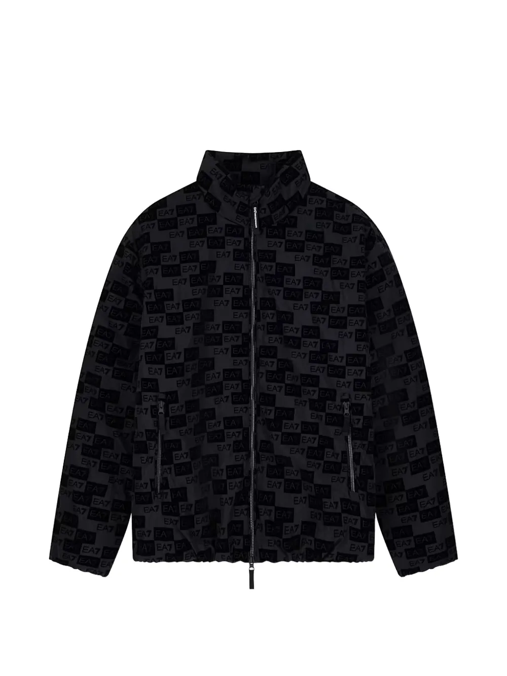 Ea7 Emporio Armani logo-print high-neck jacket - Schwarz