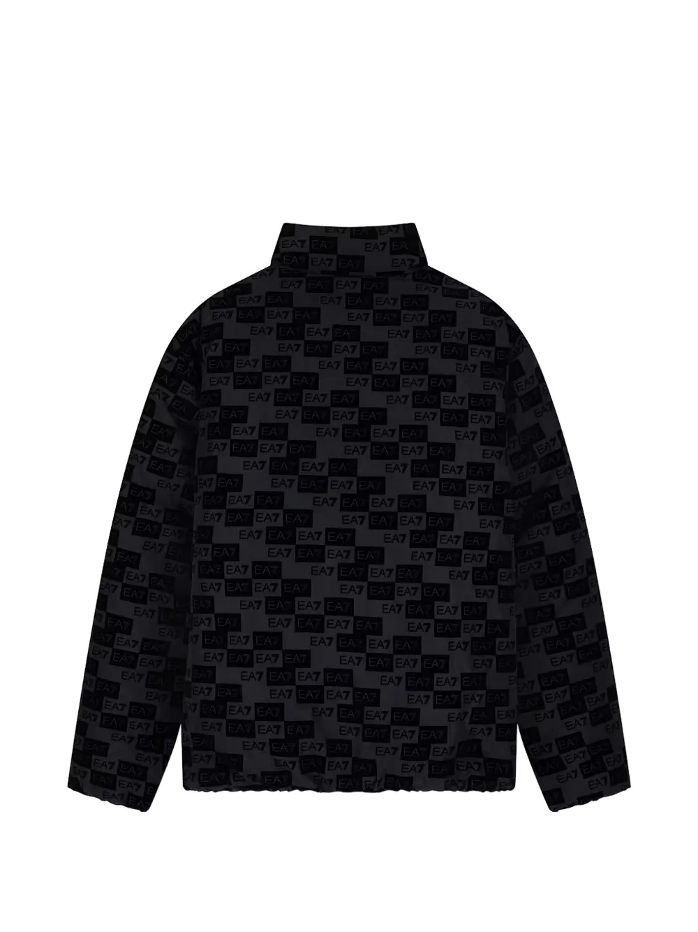 Ea7 Emporio Armani logo-print high-neck jacket Zwart
