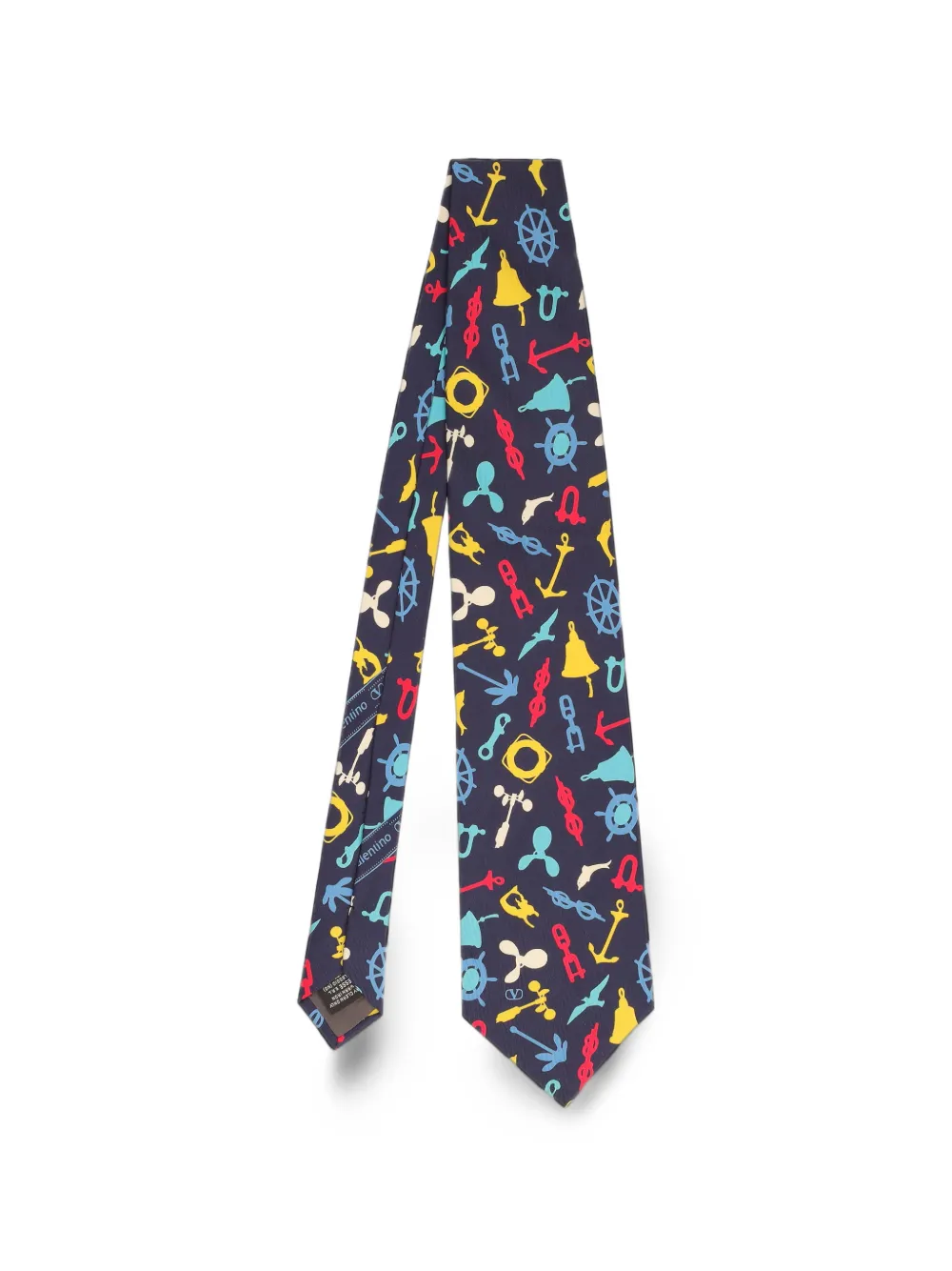 Valentino Garavani Pre-Owned nautical-print silk tie - Blau