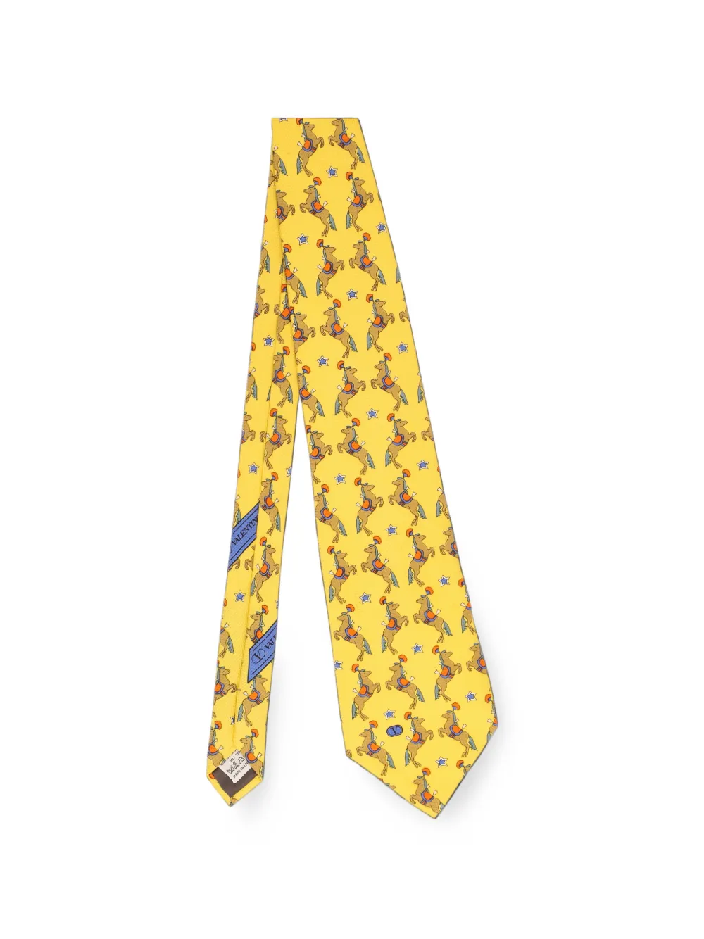 Valentino Garavani Pre-Owned horse-print silk tie - Gelb