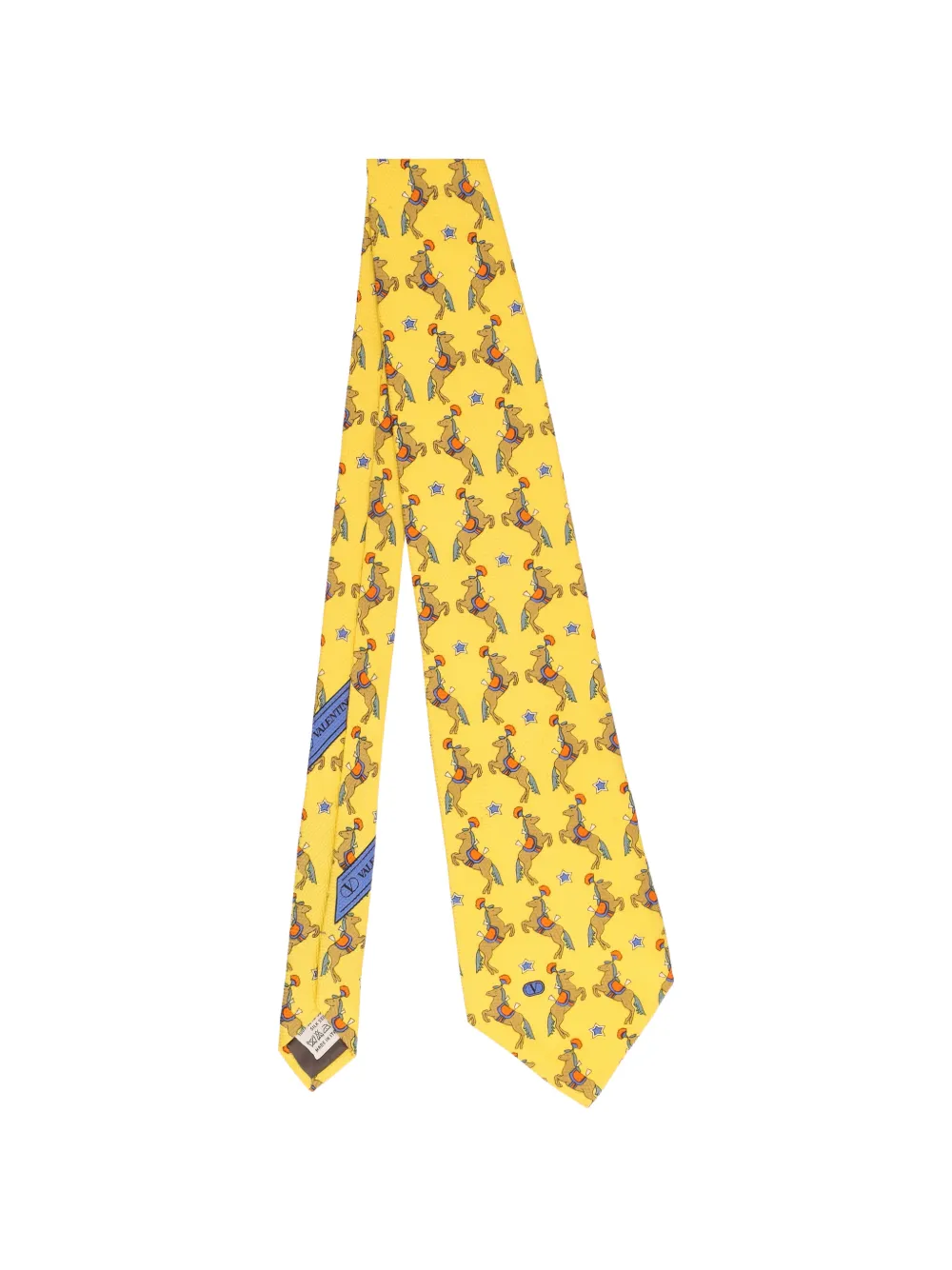 Valentino Garavani Pre-Owned horse-print silk tie - Giallo