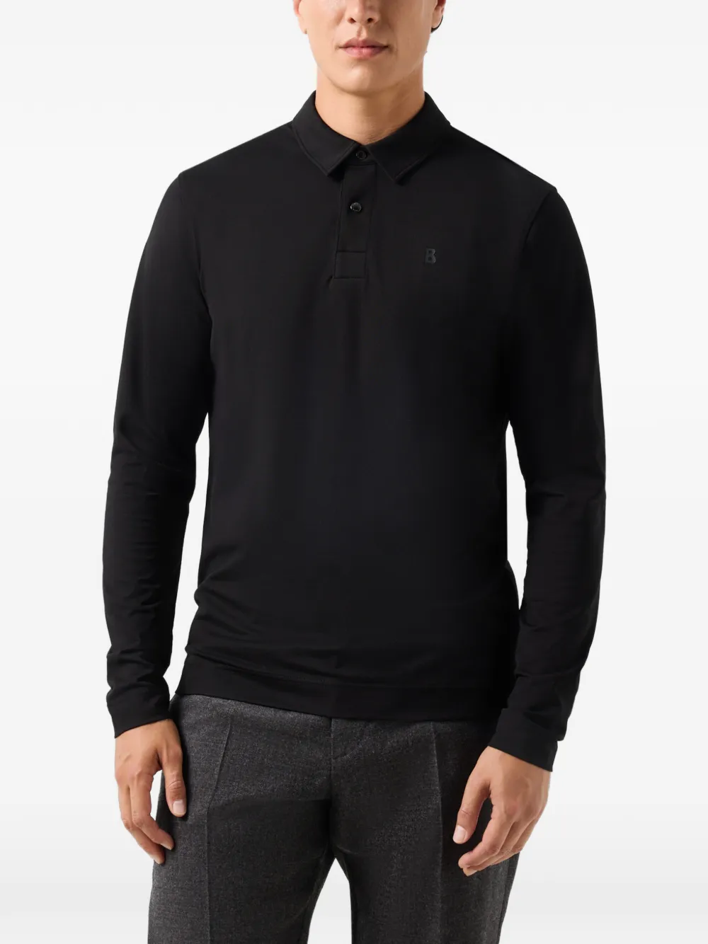 BOGNER Timon long-sleeve polo shirt Zwart