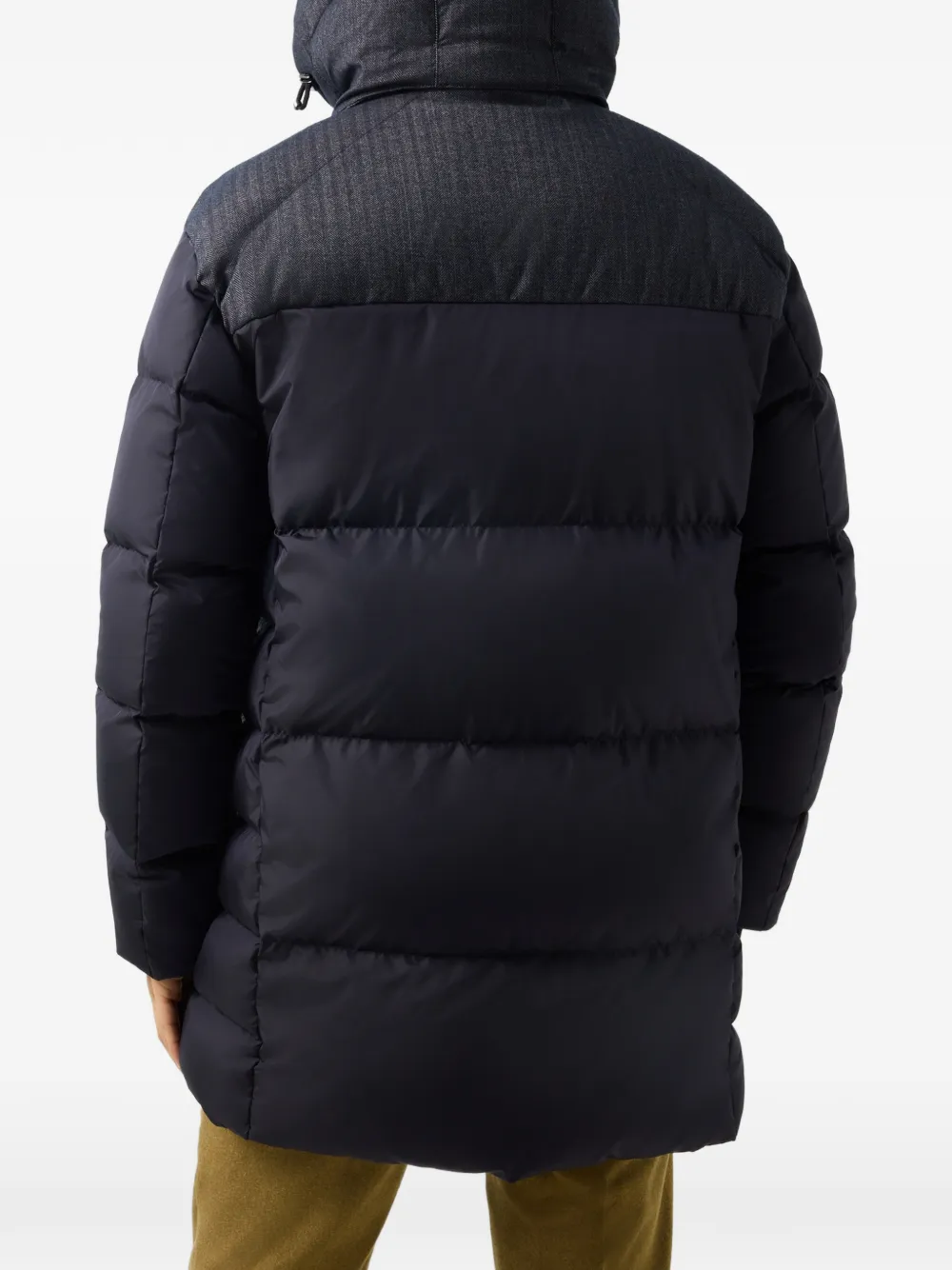 BOGNER Jones herringbone-panel quilted down coat Blauw
