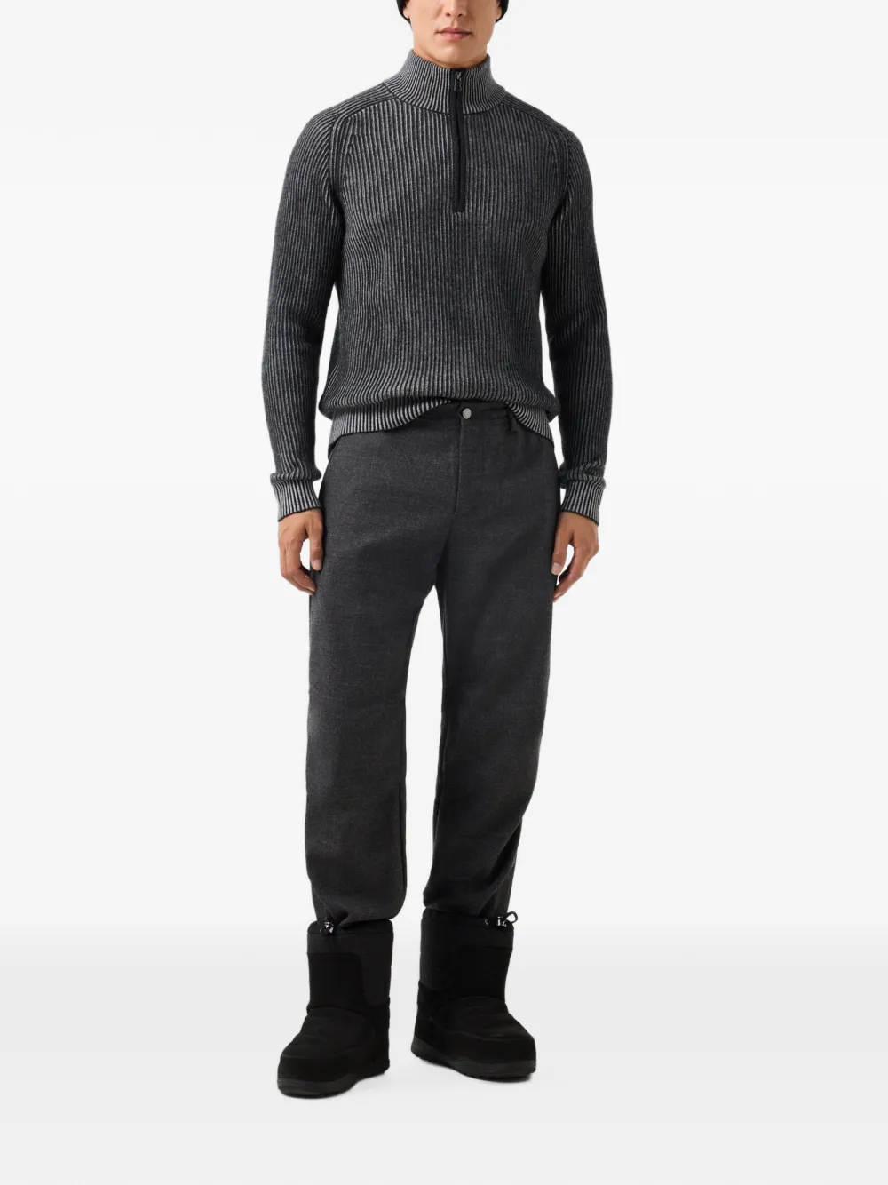 BOGNER Dwayne rib-knit sweater Grijs