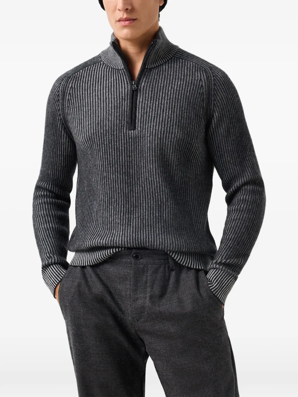 BOGNER Dwayne rib-knit sweater Grijs