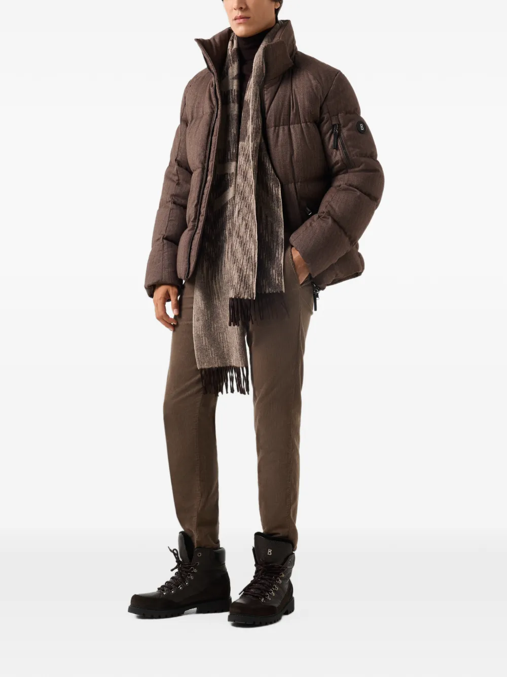 BOGNER Jamy herringbone-pattern down jacket Bruin