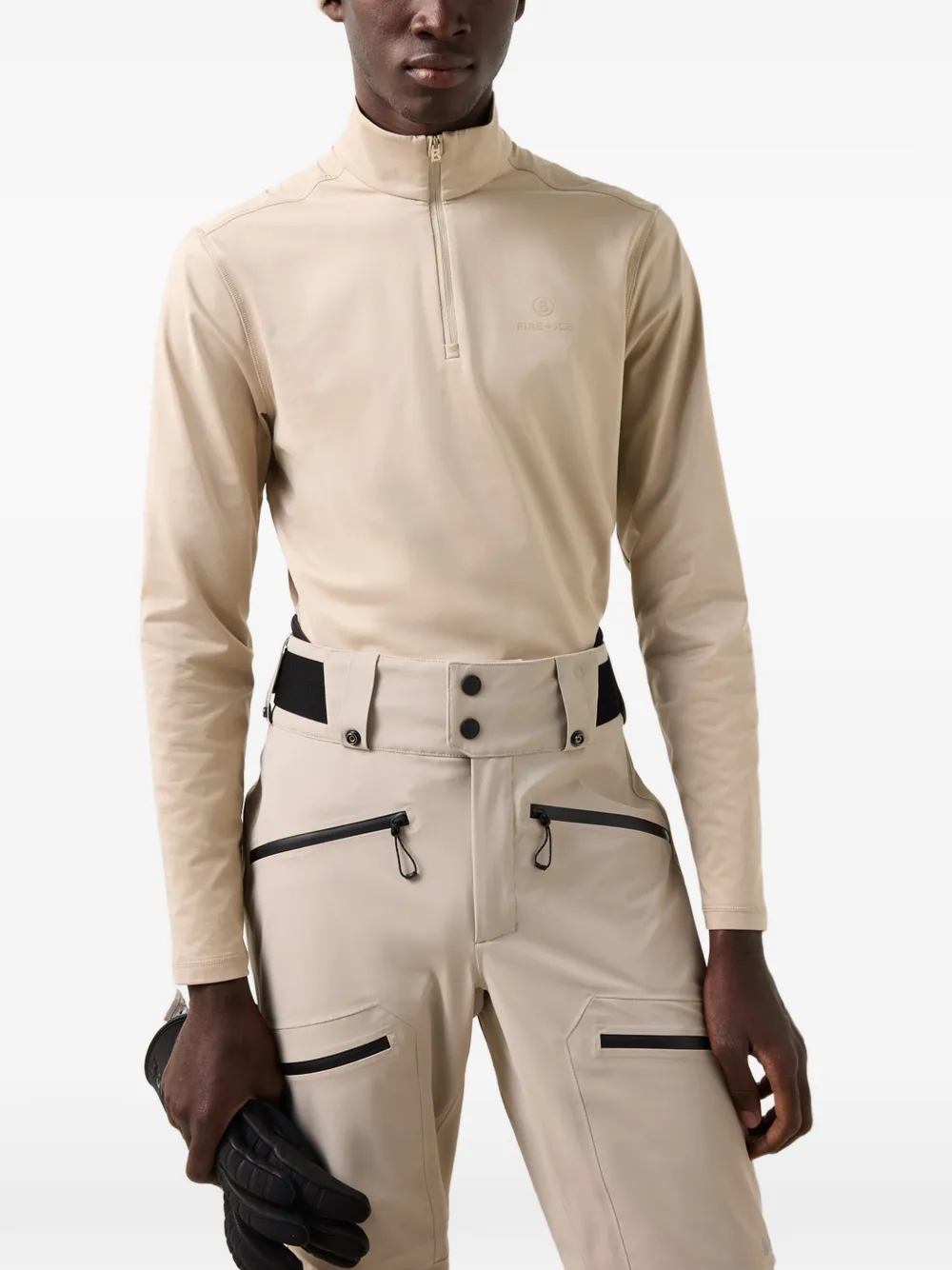 BOGNER FIRE+ICE Pascal zip-neck top Beige