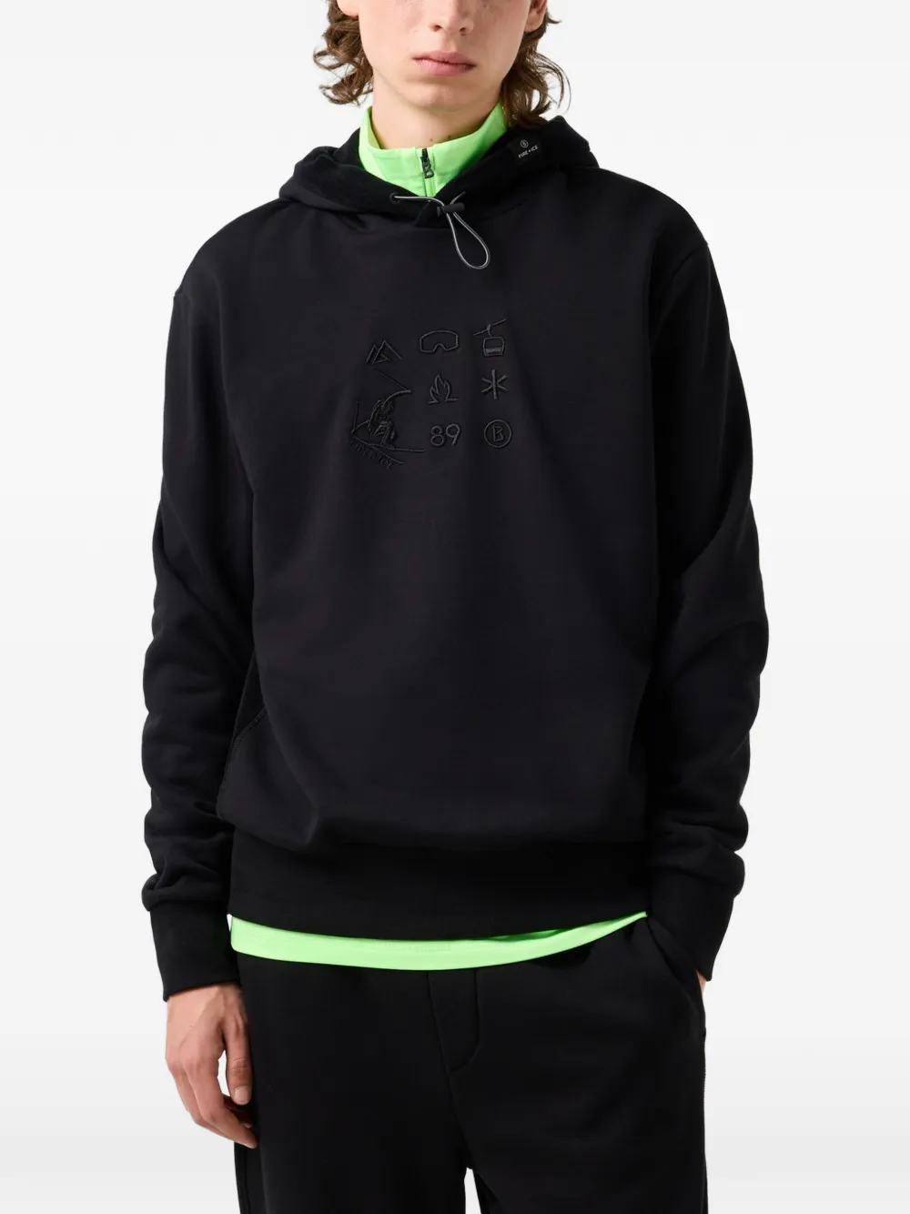 BOGNER FIRE+ICE Kristan embroidered hoodie Zwart