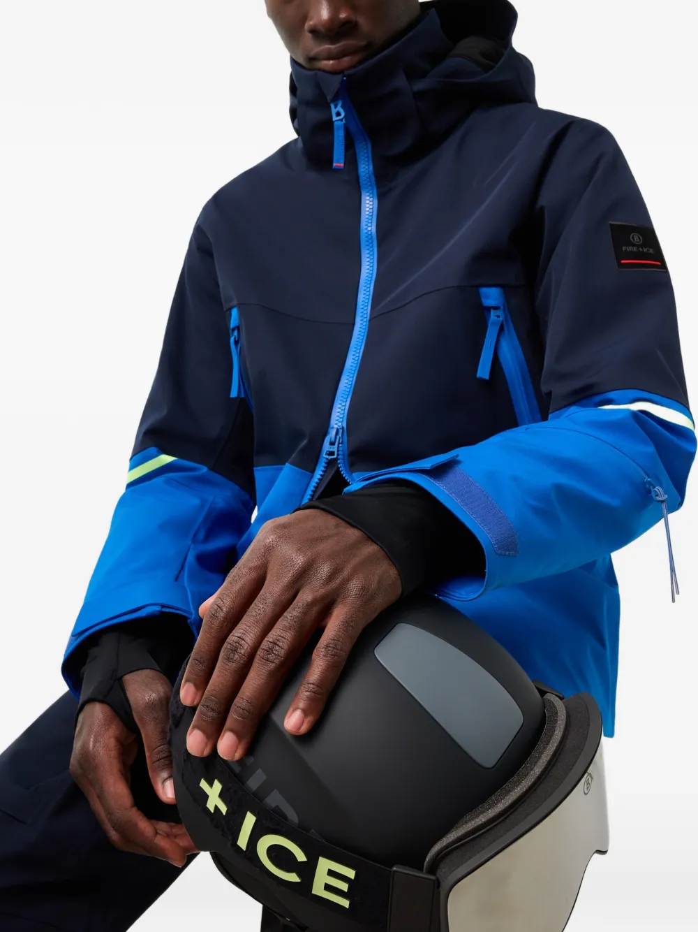 BOGNER FIRE+ICE Halor colour-block ski jacket Blauw