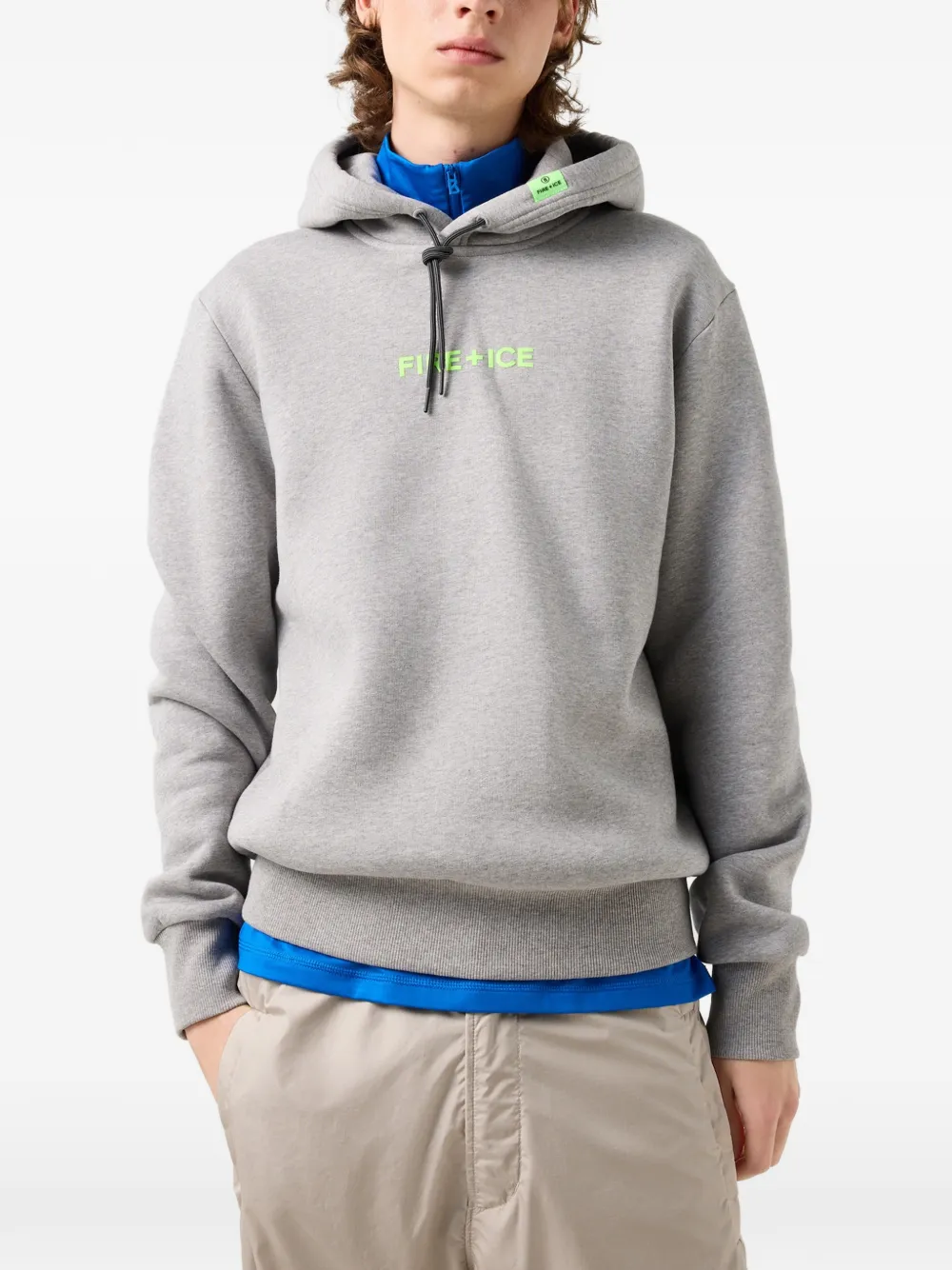 BOGNER FIRE+ICE Covell logo-print drawstring hoodie Grijs
