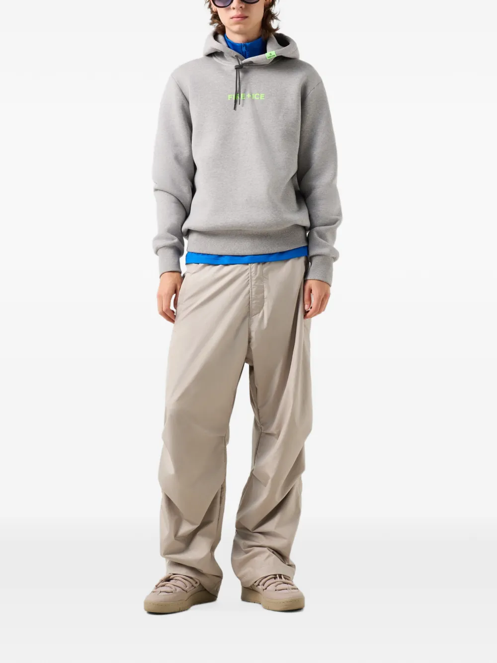 BOGNER FIRE+ICE Covell logo-print drawstring hoodie Grijs