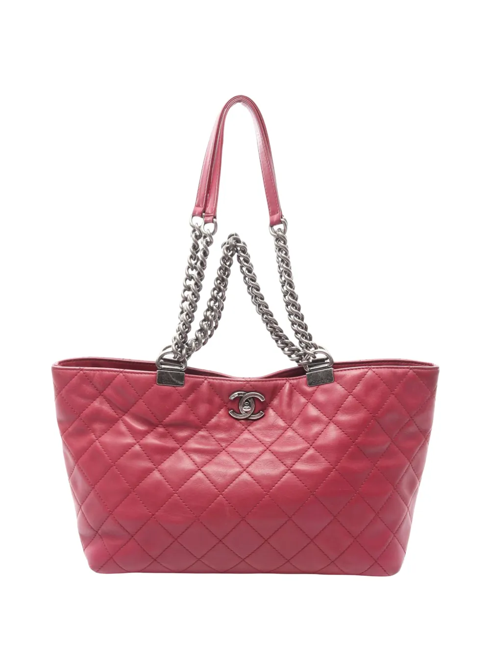 CHANEL Pre-Owned 2014-2015 Quilted Iridescent Calfskin Shopping in Chains tote bag - Rosa