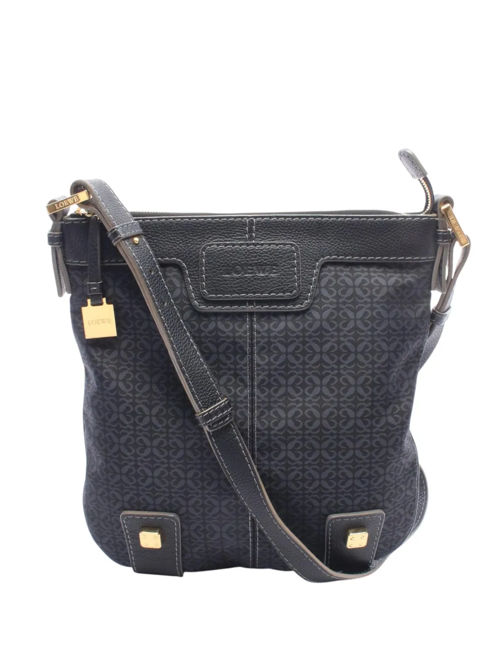 Loewe Pre-Owned 2000-2026 Anagram Canvas New Road crossbody bag - Black
