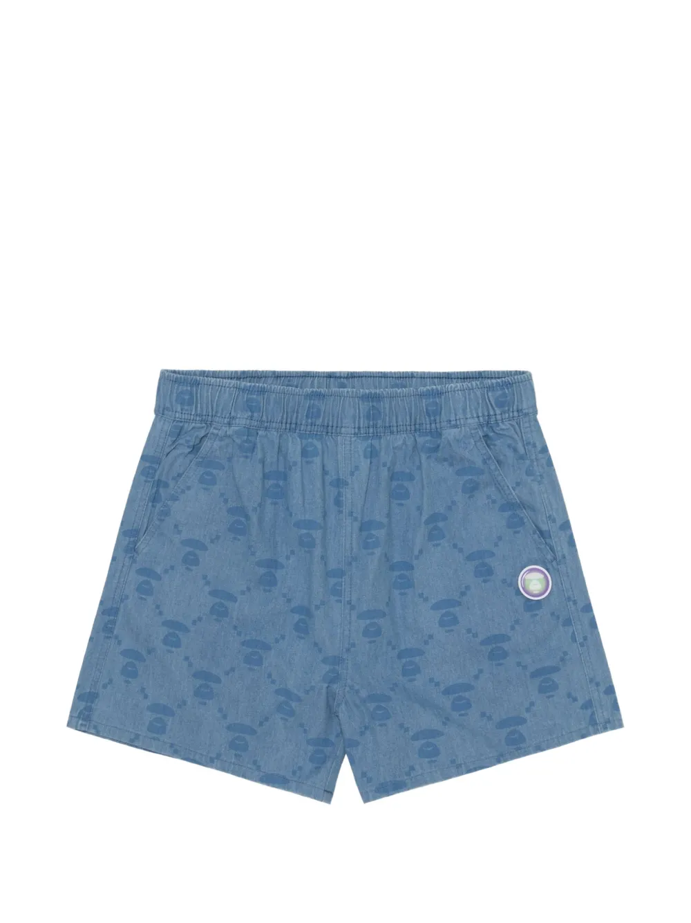 AAPE BY *A BATHING APE® Moonface patterned mini shorts - Blue