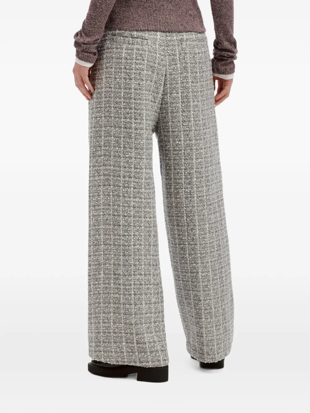 b+ab Broek met wijde pijpen en tweed-effect Grijs