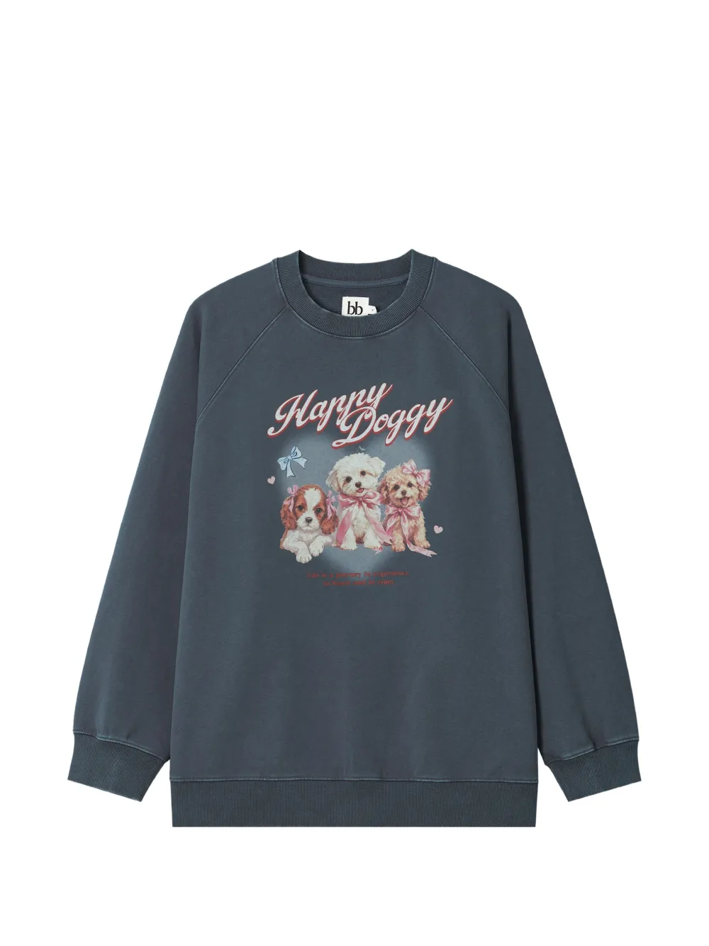 b+ab dog-print raglan-sleeve sweatshirt - Grau