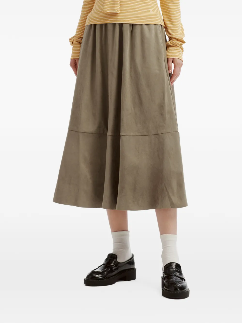 tout a coup elasticated-waist panelled midi skirt Groen