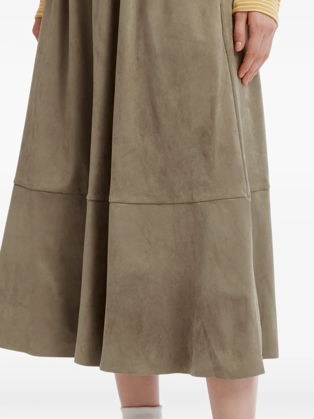 tout a coup elasticated-waist panelled midi skirt Groen