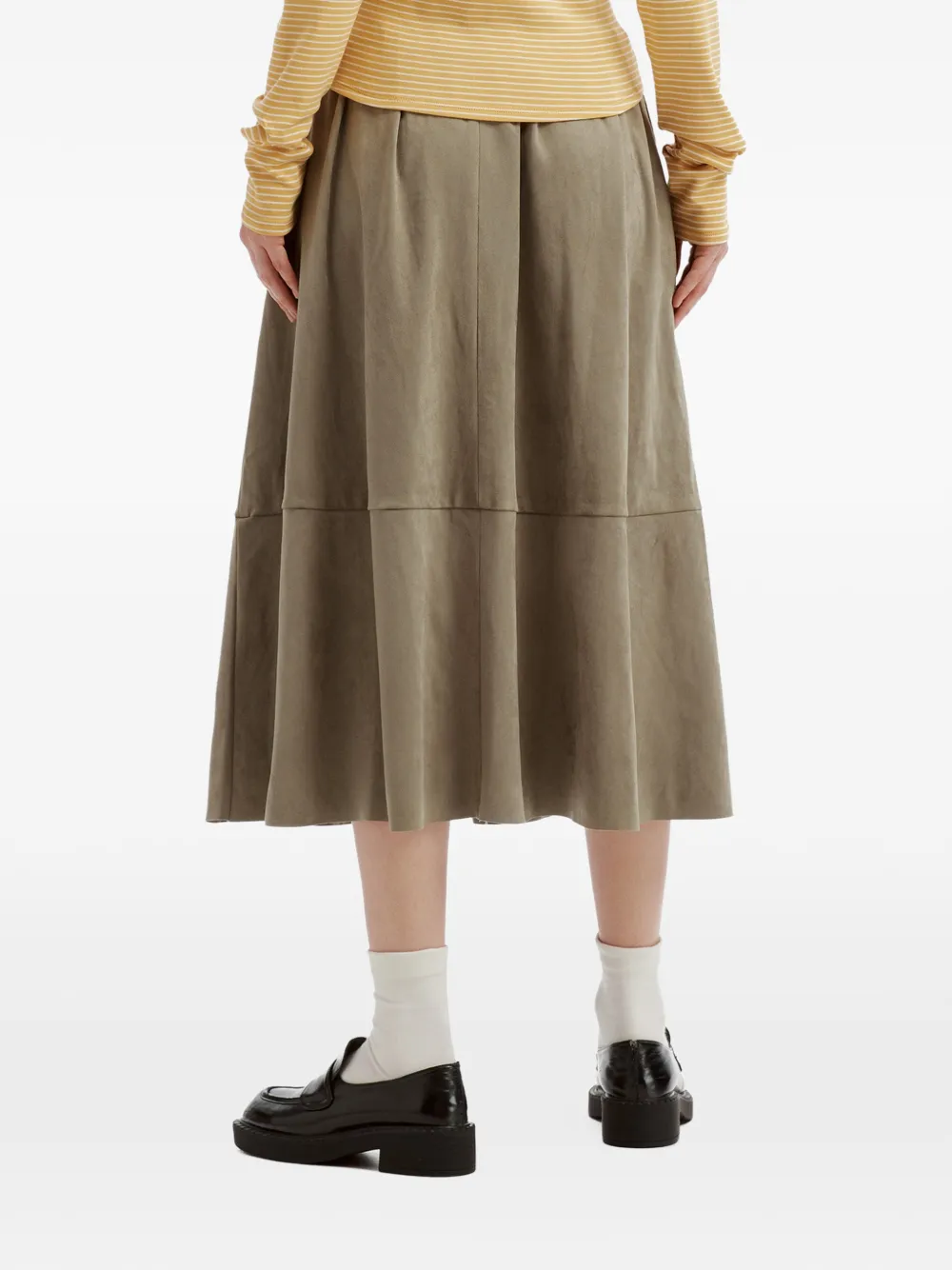tout a coup elasticated-waist panelled midi skirt Groen