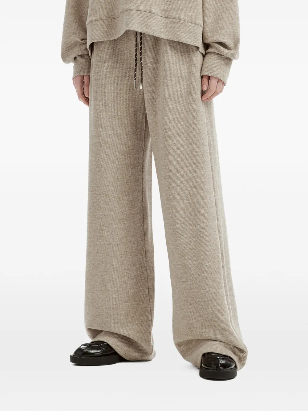 tout a coup drawstring-waist wide-leg track pants Beige