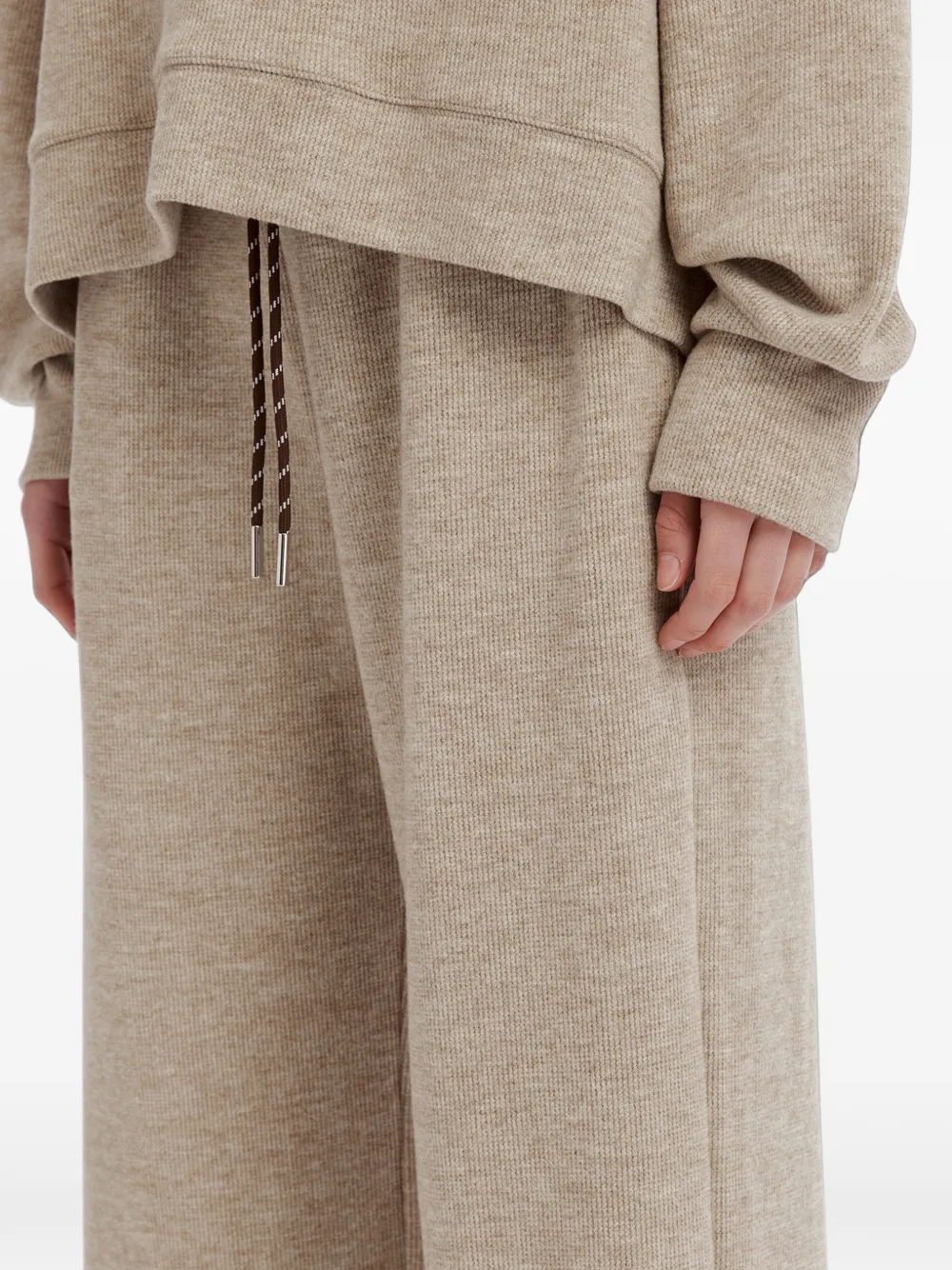 tout a coup drawstring-waist wide-leg track pants Beige