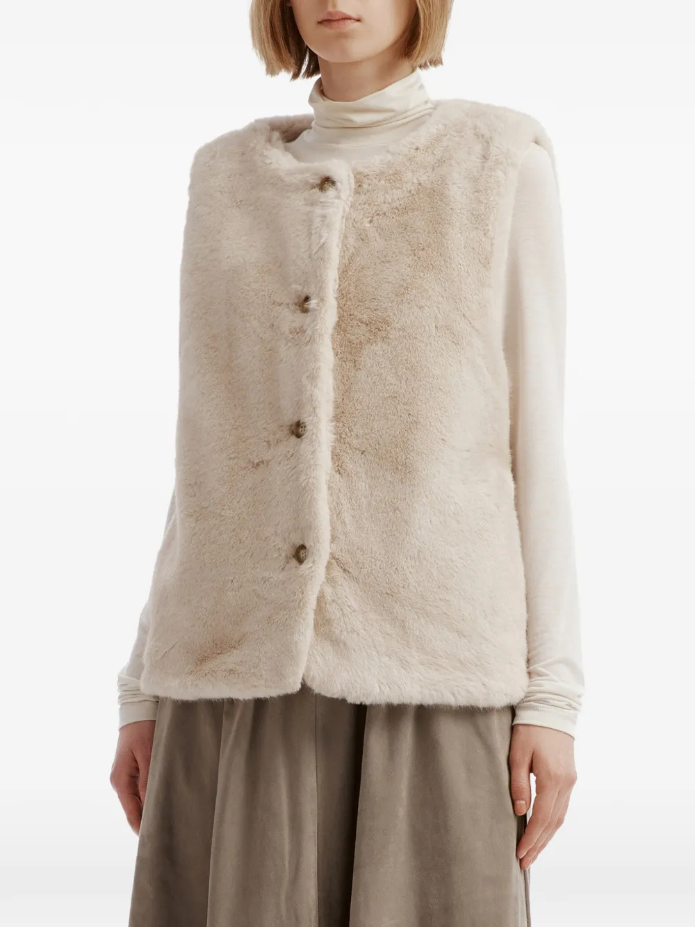 tout a coup faux-fur gilet Beige