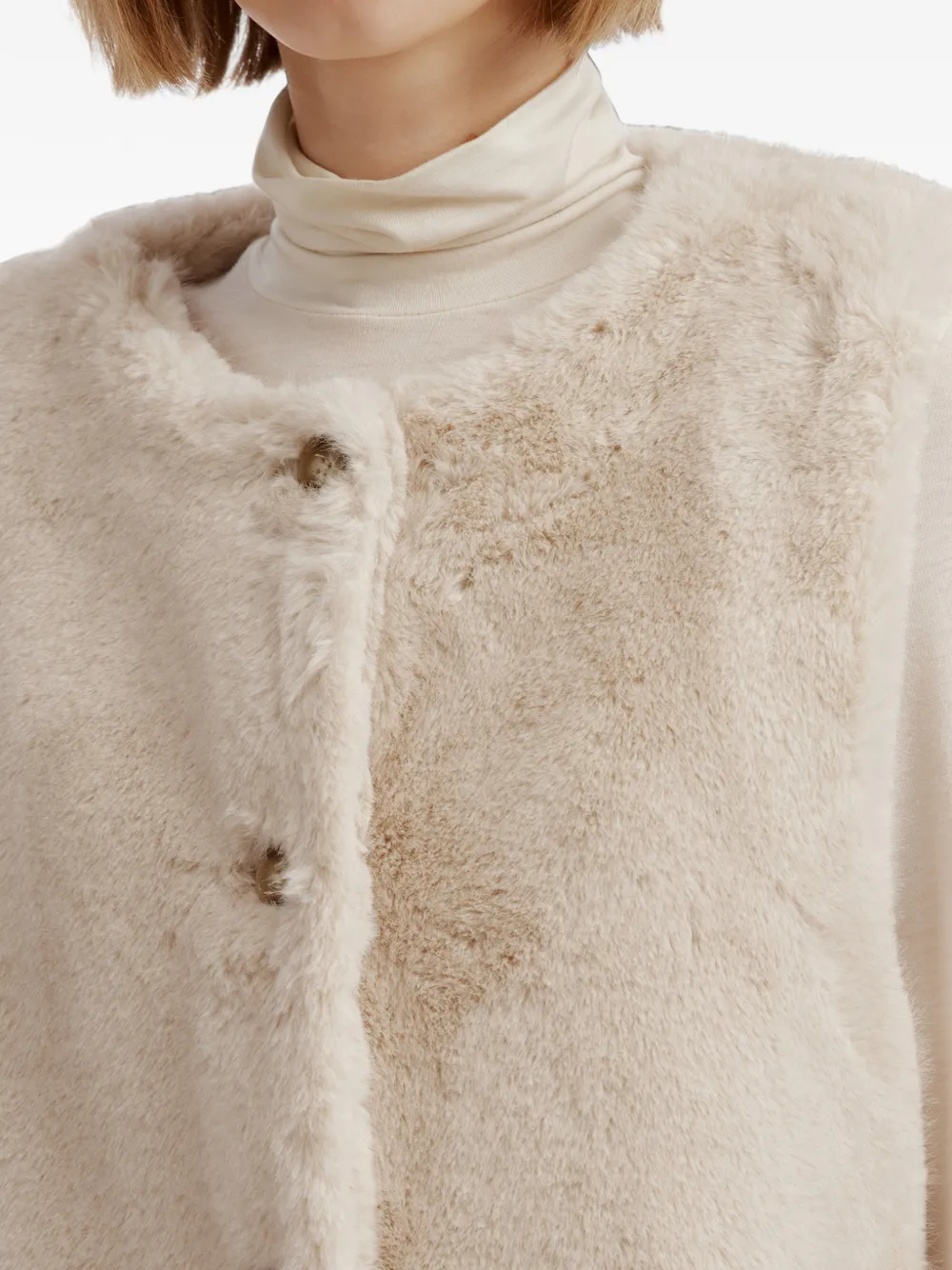 tout a coup faux-fur gilet Beige