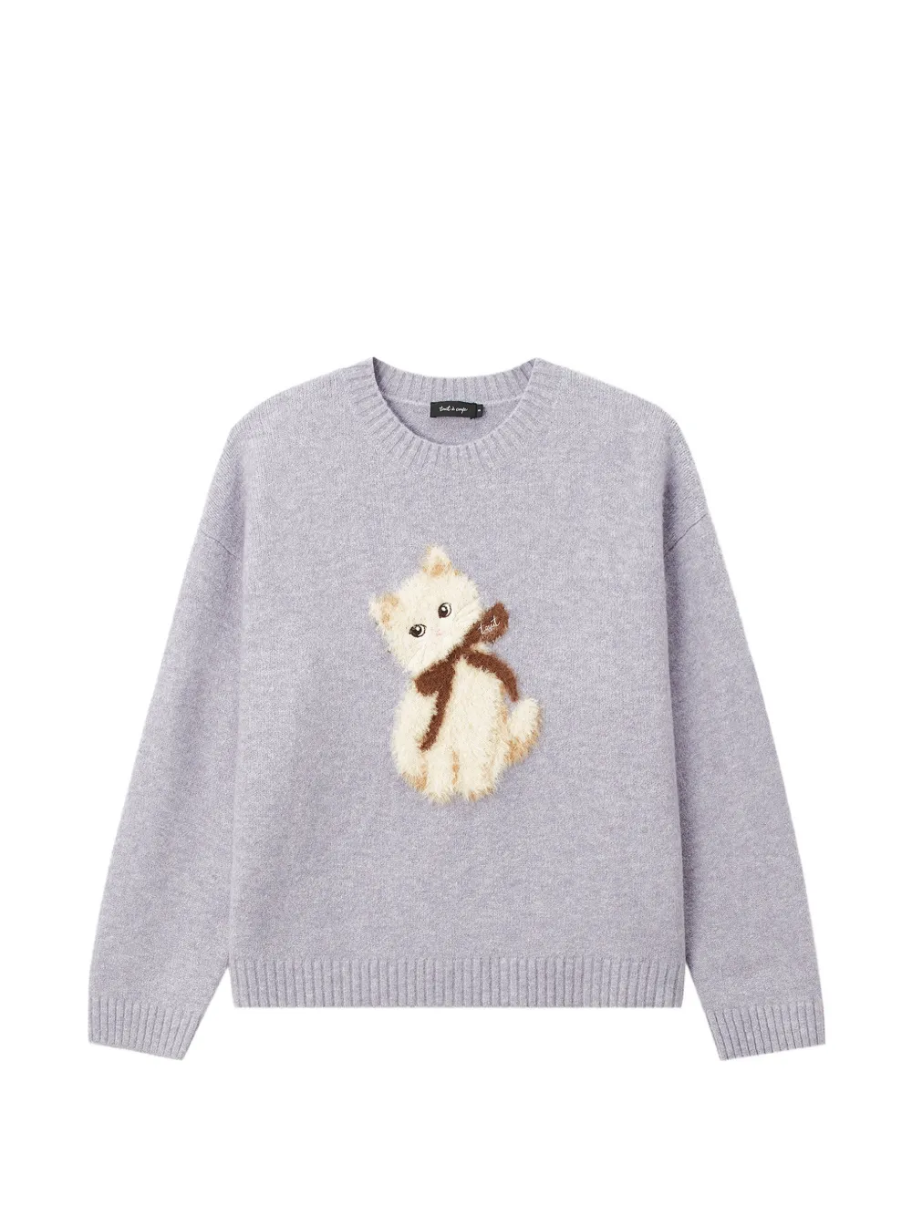 Tout a coup cat-motif sweater Paars