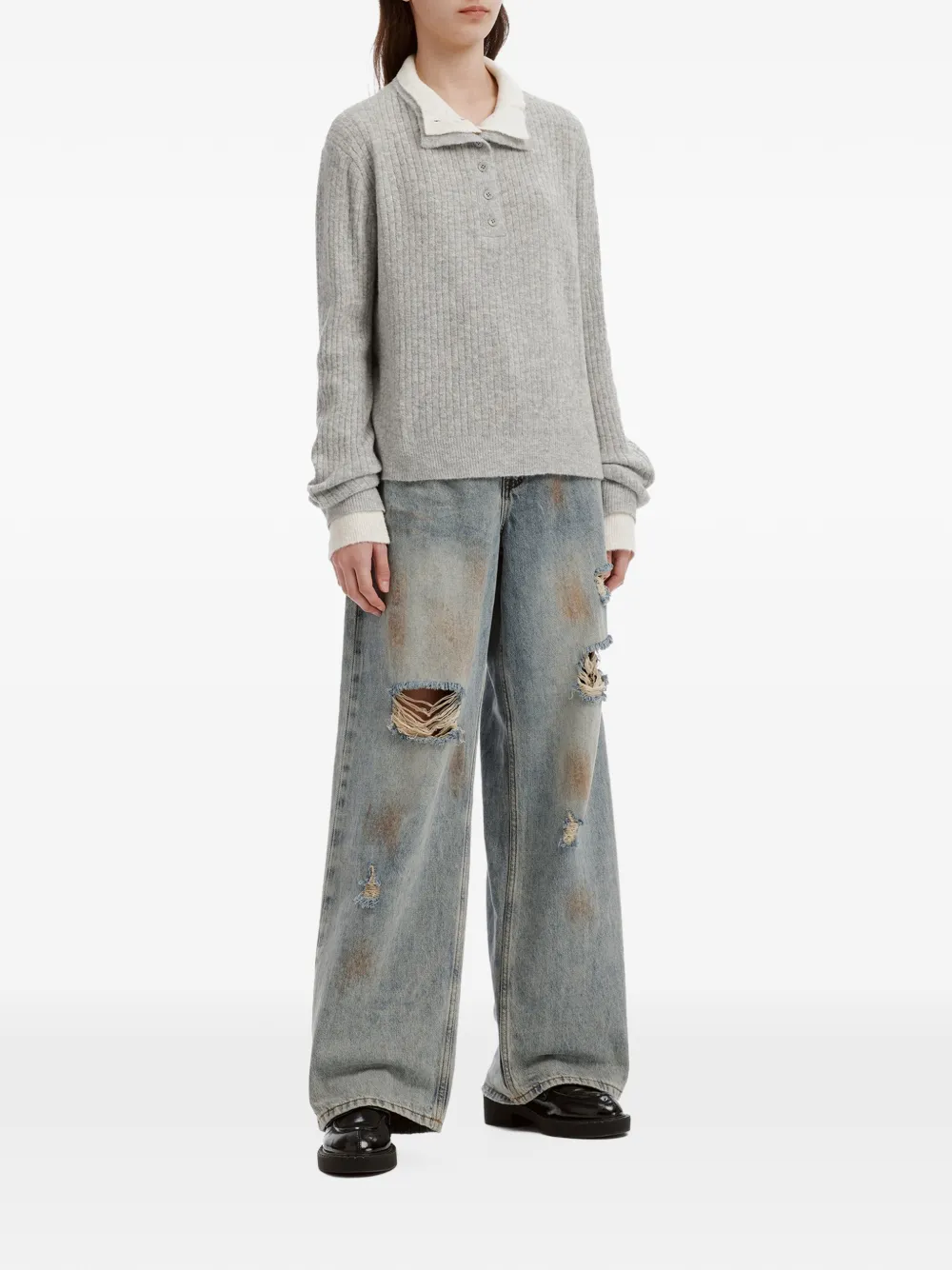 tout a coup ribbed-knit sweater Grijs