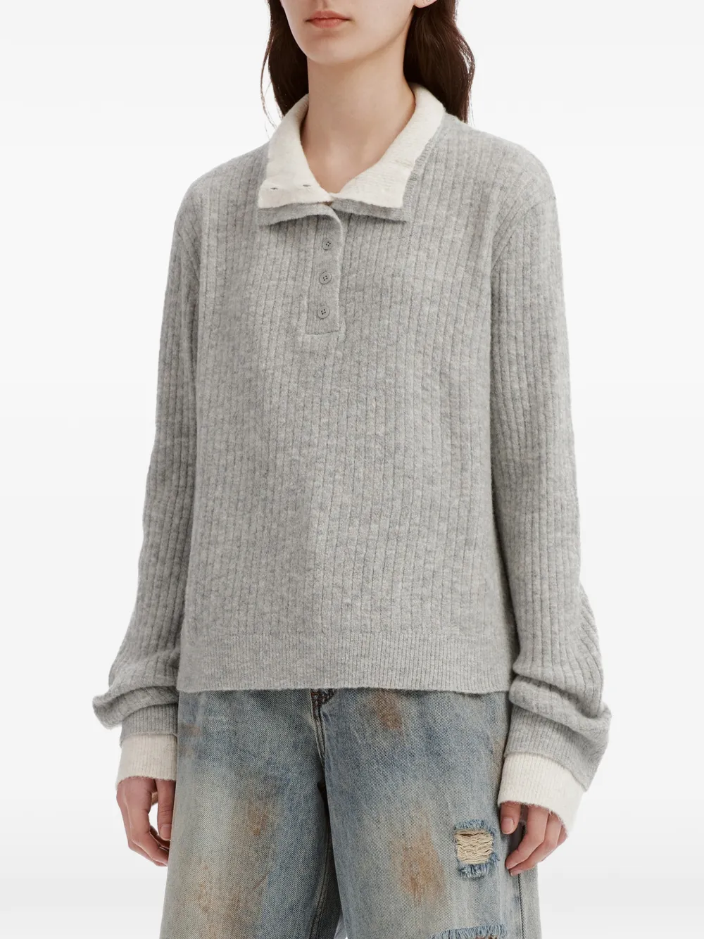 tout a coup ribbed-knit sweater Grijs