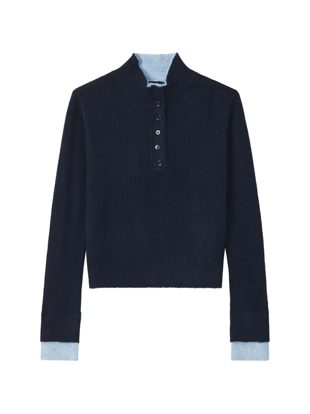 Tout a coup ribbed-knit layered-effect sweater Blauw