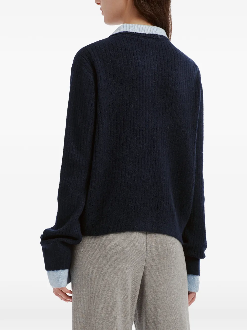 tout a coup ribbed-knit layered-effect sweater Blauw