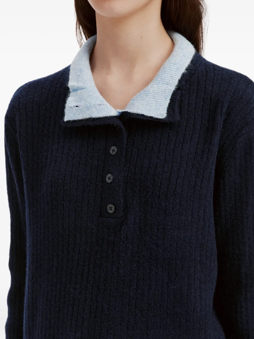 tout a coup ribbed-knit layered-effect sweater Blauw