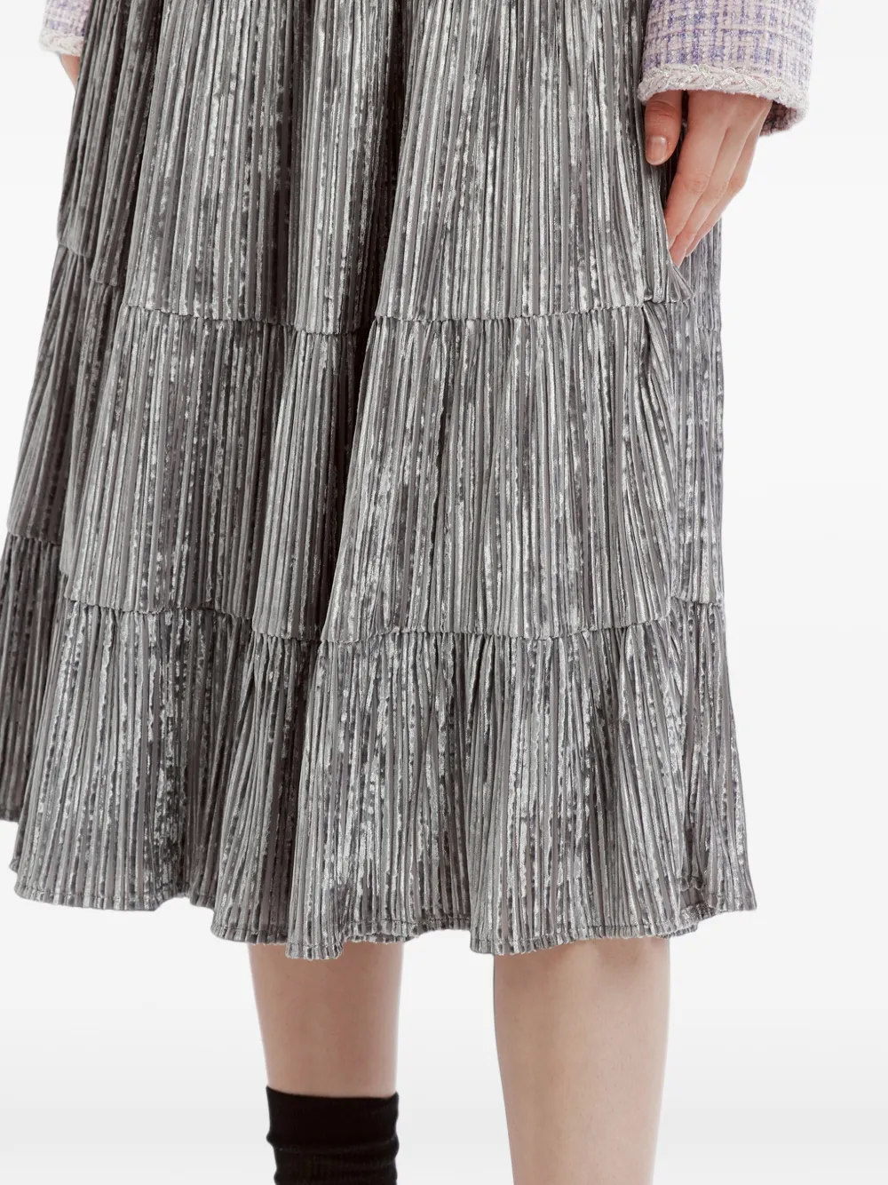 b+ab pleated tiered midi skirt Grijs
