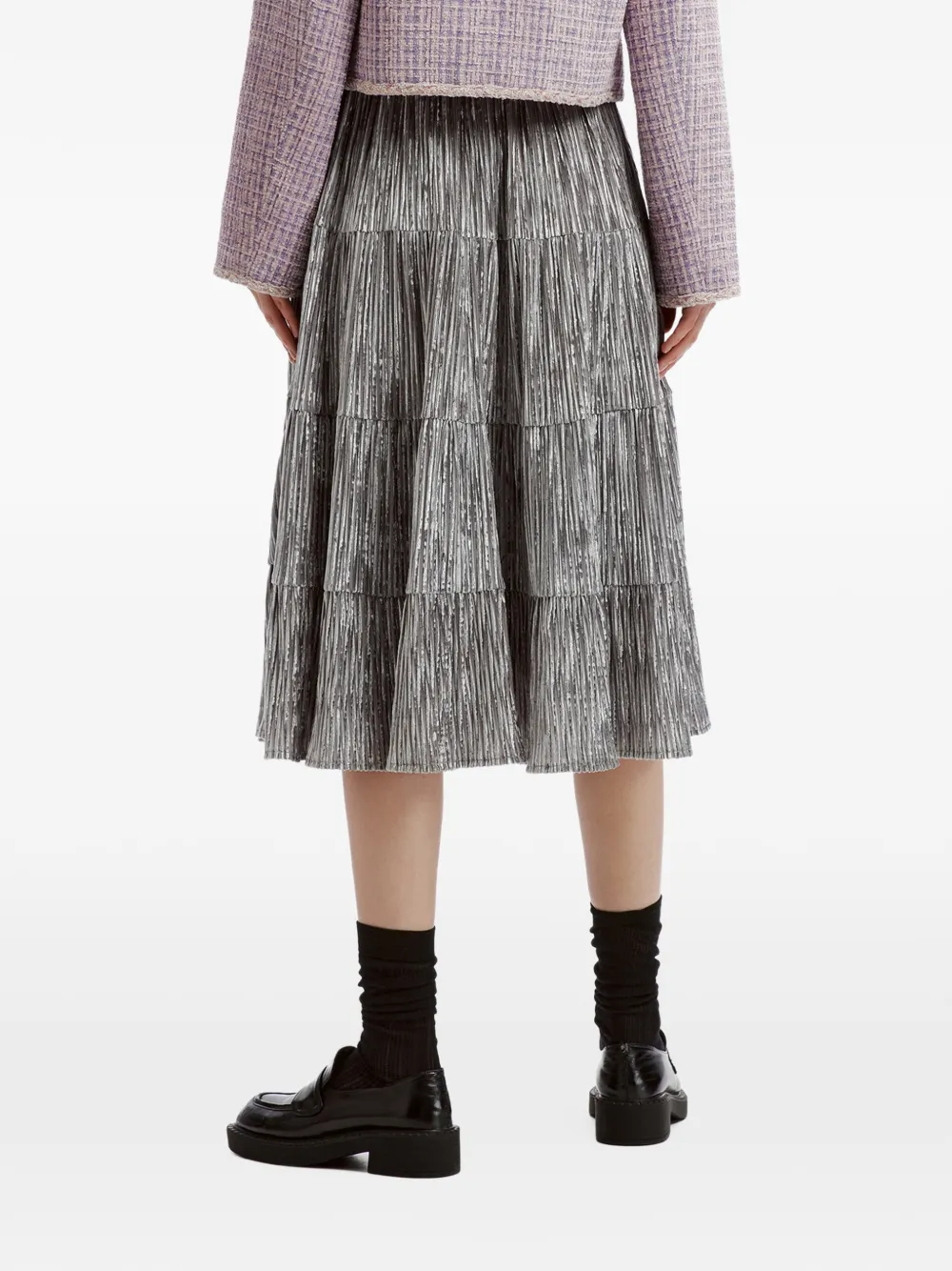 b+ab pleated tiered midi skirt Grijs