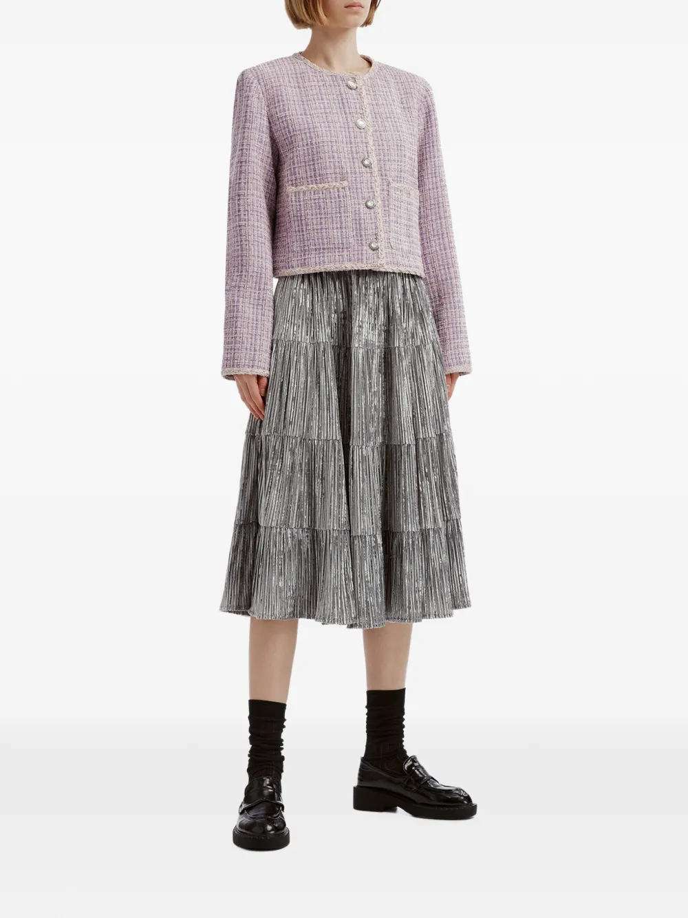 b+ab pleated tiered midi skirt Grijs