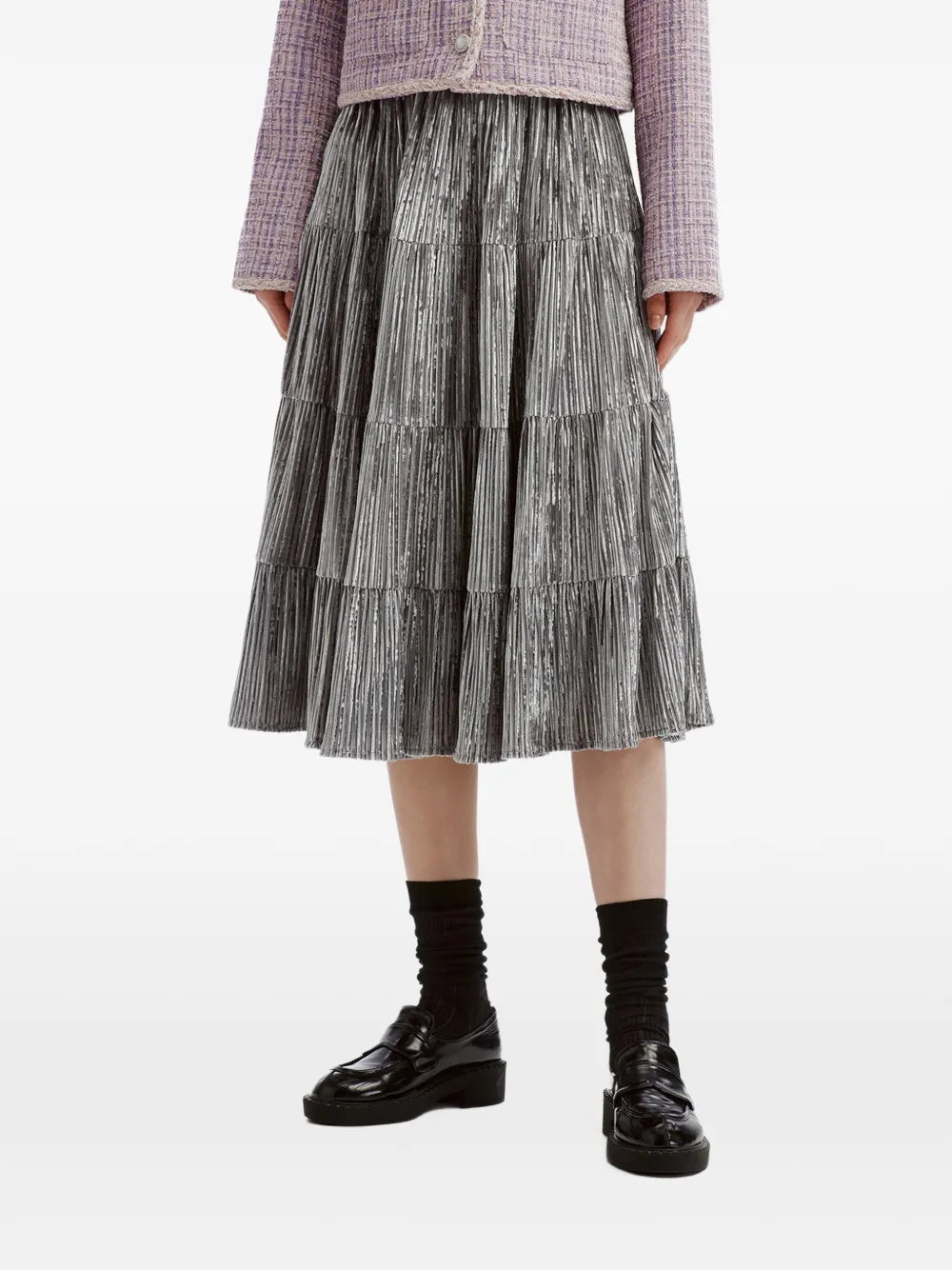 b+ab pleated tiered midi skirt Grijs