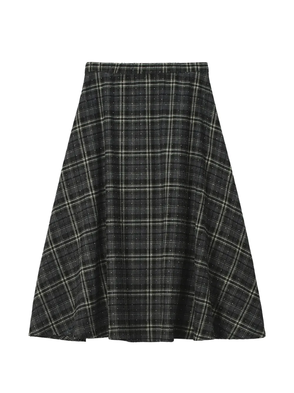 b+ab check rhinestone-embellished midi skirt Zwart
