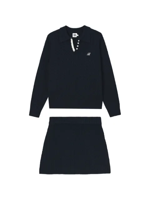 b+ab cable-knit embroidered skirt set