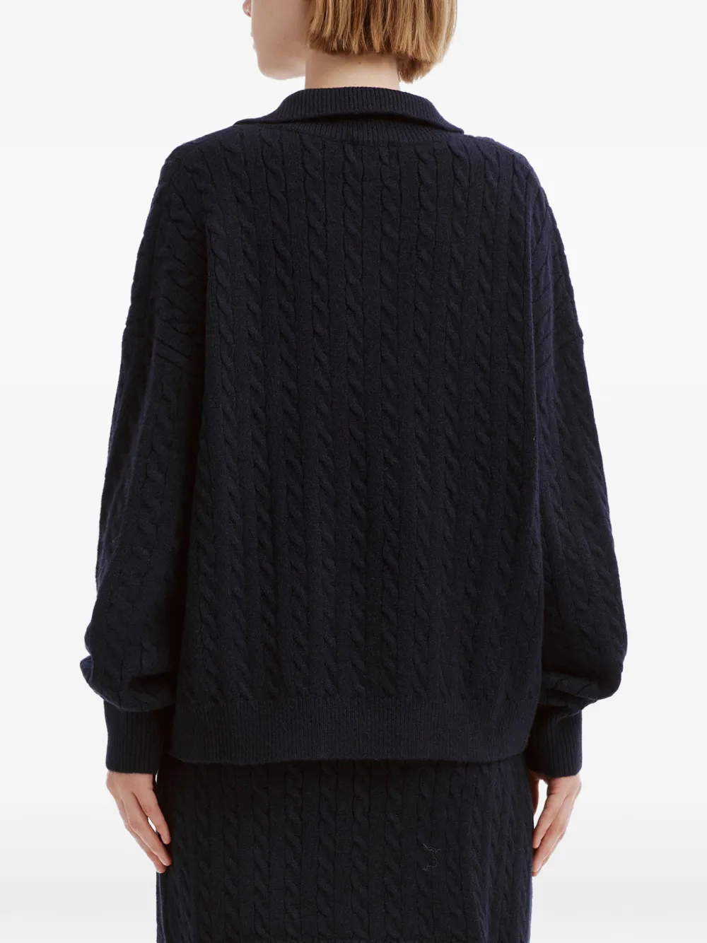 b+ab cable-knit embroidered skirt set Blauw