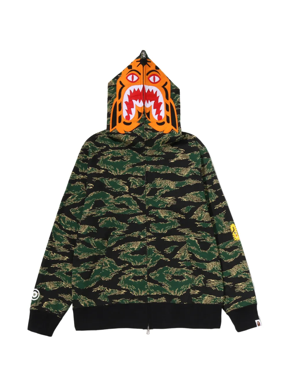 A BATHING APE tiger camo full-zip hoodie Groen